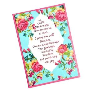 Joyfully Yours Floral Scripture Praying for You Foil Greeting Card (LAC1021)